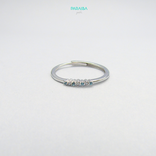 Anello fedina zirconi e shell perl