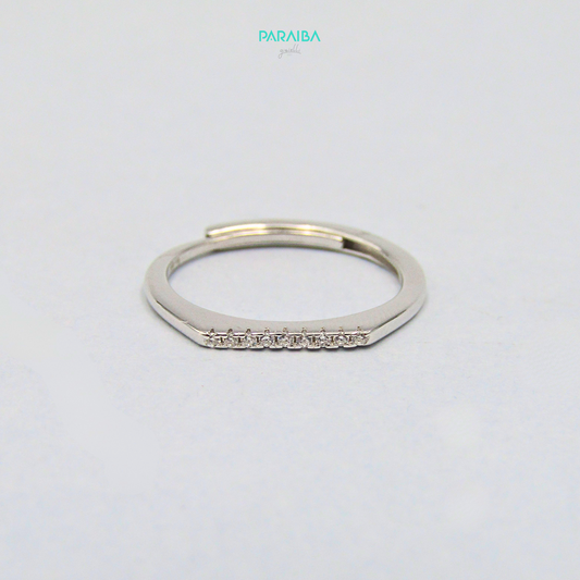 Anello fedina zirconi bianchi