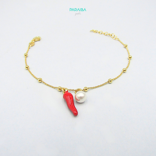 Bracciale cornetto e perla
