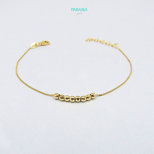 Bracciale veneziana con palline disco centrali