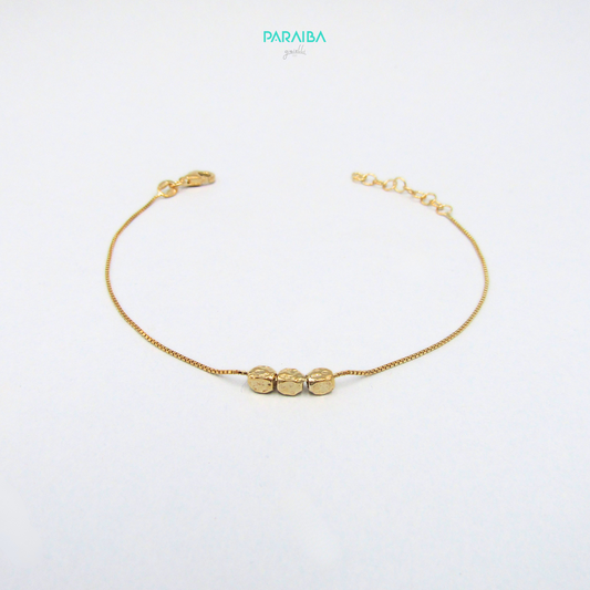 Bracciale veneziana tre palline martellate