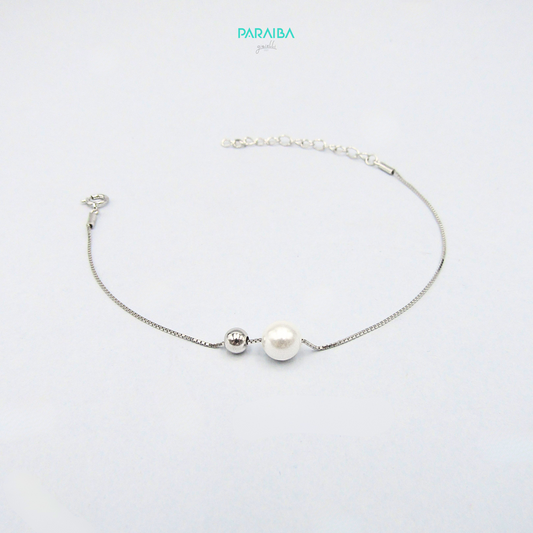 Bracciale perla e pallina liscia