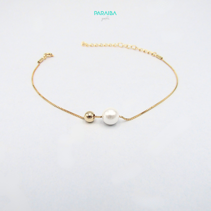 Bracciale perla e pallina liscia