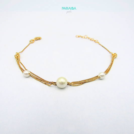 Bracciale 3 fili veneziana e perle