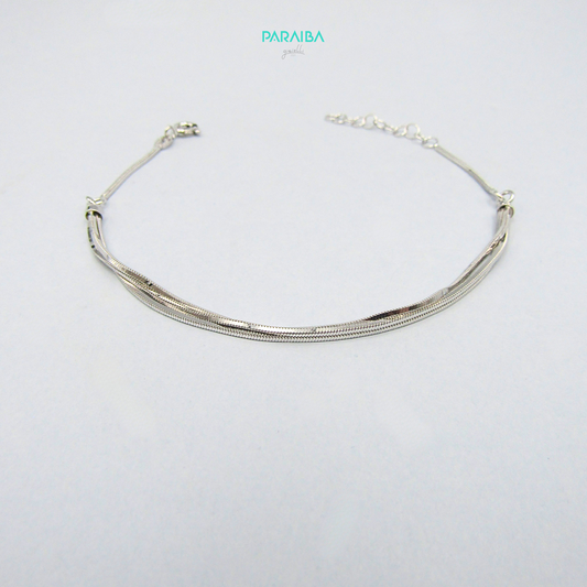 Bracciale snake diamantato 3 fili centrali