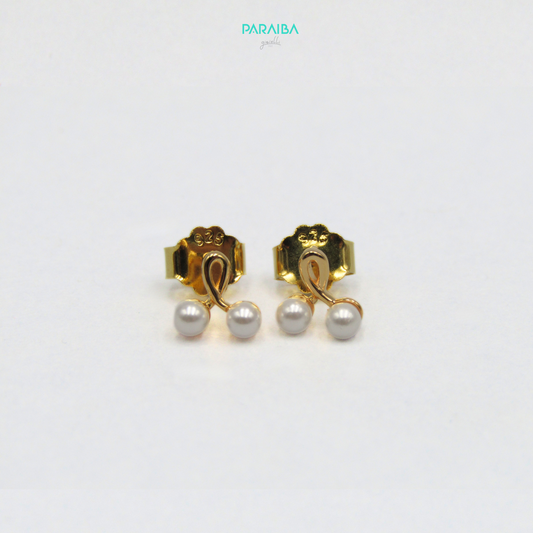 Orecchini a perno ciliegie shell perle