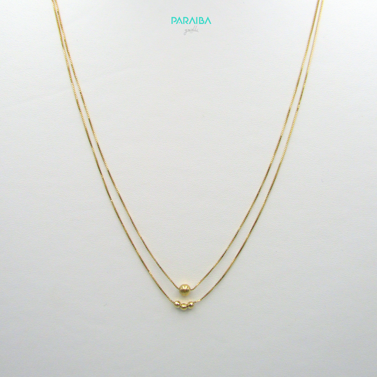 Collana veneziana con due fili e palline