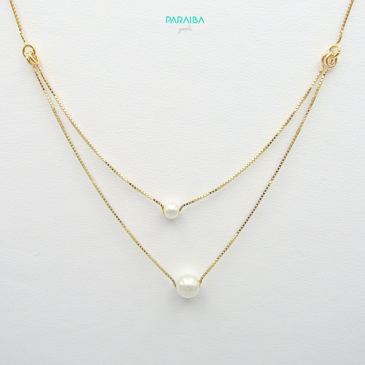 Collana veneziana con due fili e perle