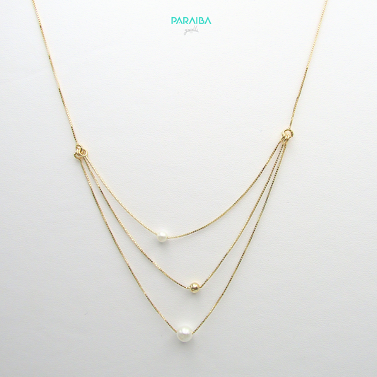 Collana veneziana con perle e pallina