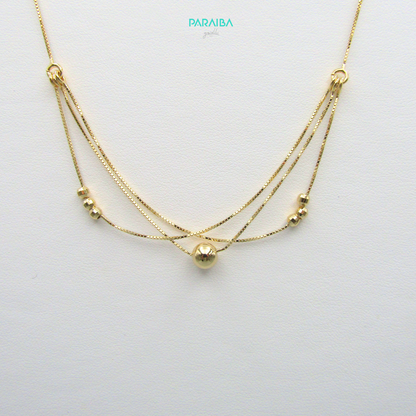 Collana veneziana con tre fili centrali e palline