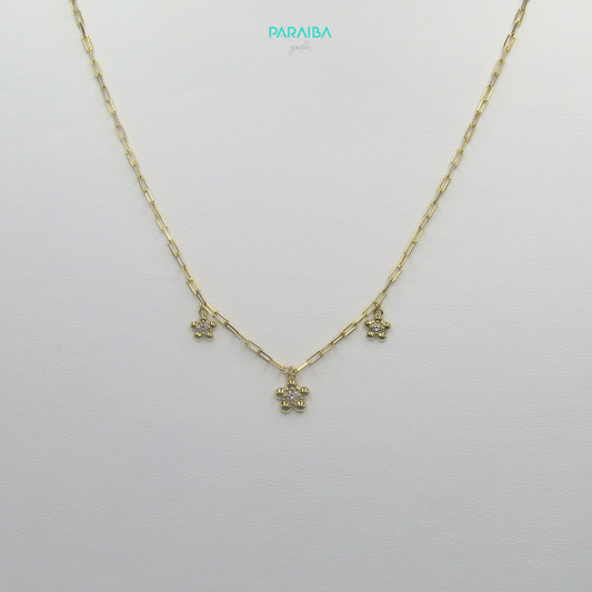 Collana catenina con 3 fiori