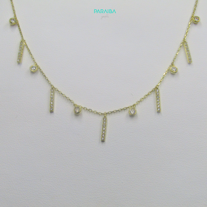 Collana linea e punto luce alternato centrale