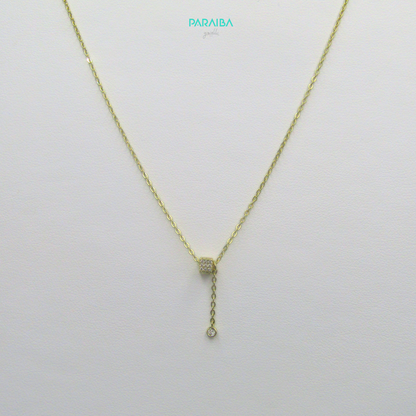 Collana cubetto pave e punto luce