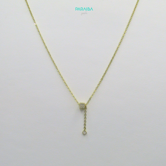 Collana cubetto pave e punto luce