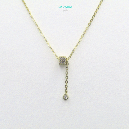 Collana cubetto pave e punto luce