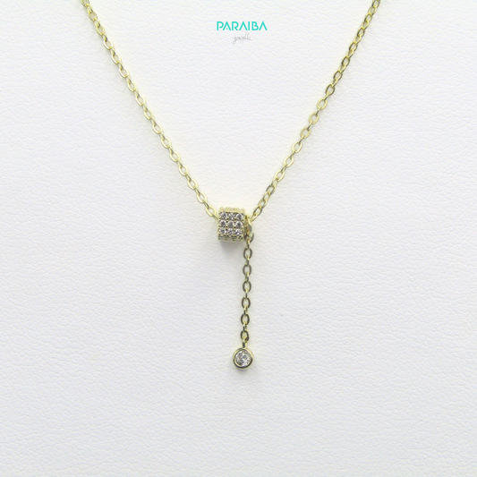 Collana cubetto pave e punto luce