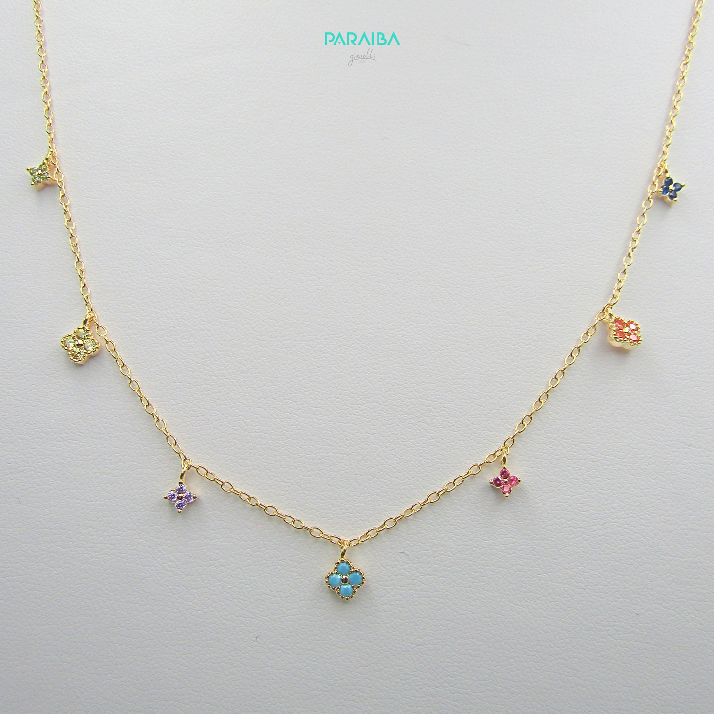 Zircon flower necklace