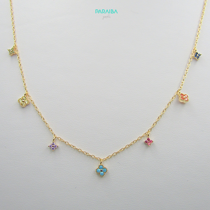 Zircon flower necklace