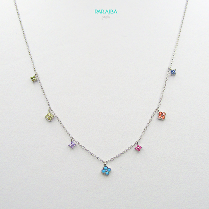 Zircon flower necklace