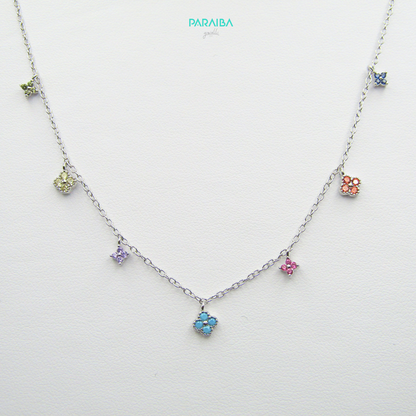 Zircon flower necklace