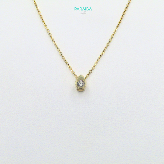 Collana pendente a goccia con punto luce