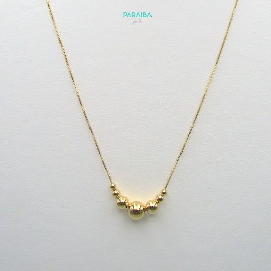 Collana veneziana con palline lisce centrali