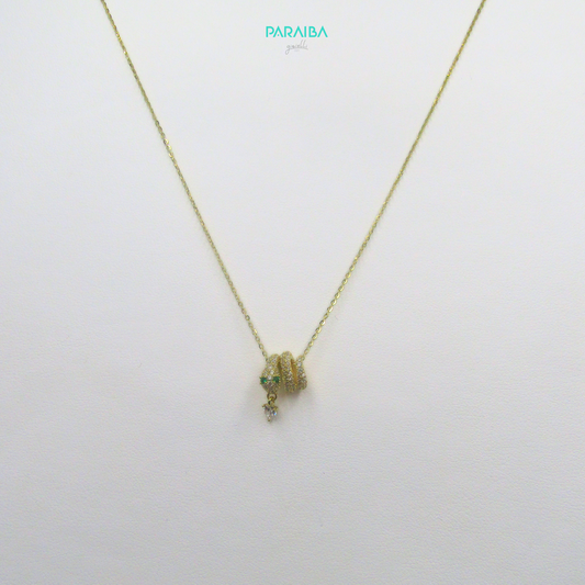 Collana serpente piccolo pave