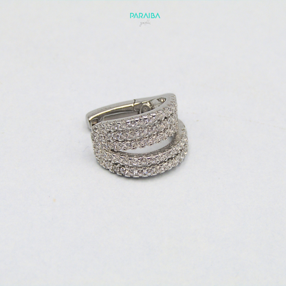 Orecchino earcuff 5 file pietre bianche