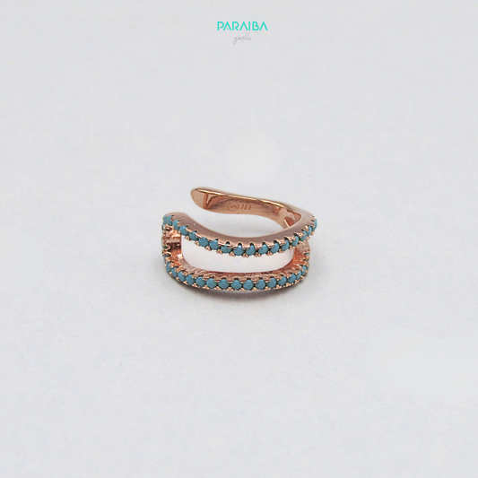 Orecchino earcuff pietre turchesi