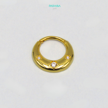 Helix earring with rounded circle and light points