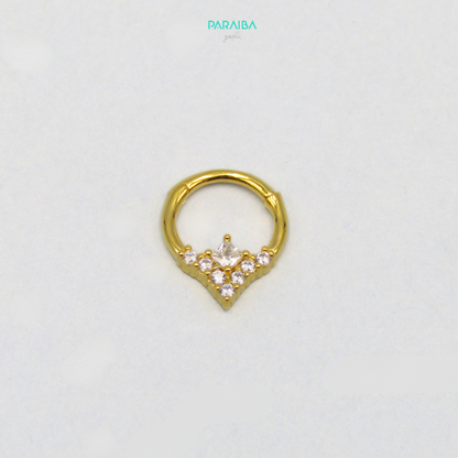 Orecchino helix con rombo zirconato