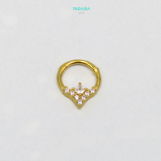 Orecchino helix con rombo zirconato