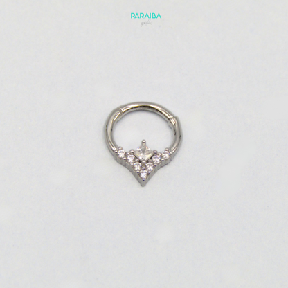 Orecchino helix con rombo zirconato