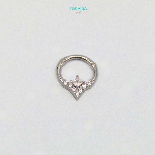 Orecchino helix con rombo zirconato