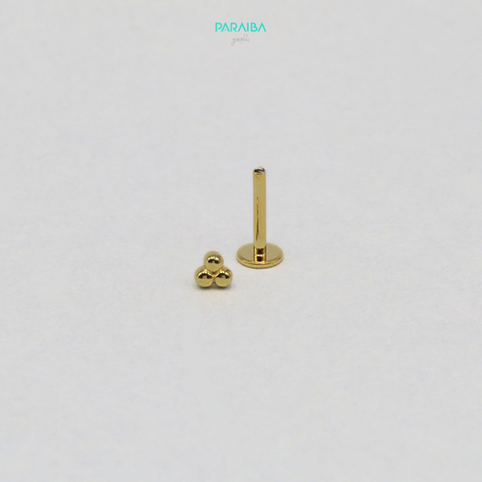 Orecchino piercing 3 puntini lisci