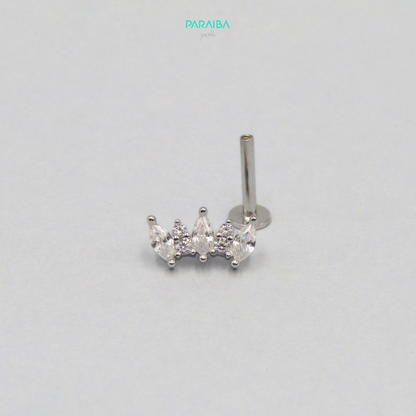 Zirconia hoop earring