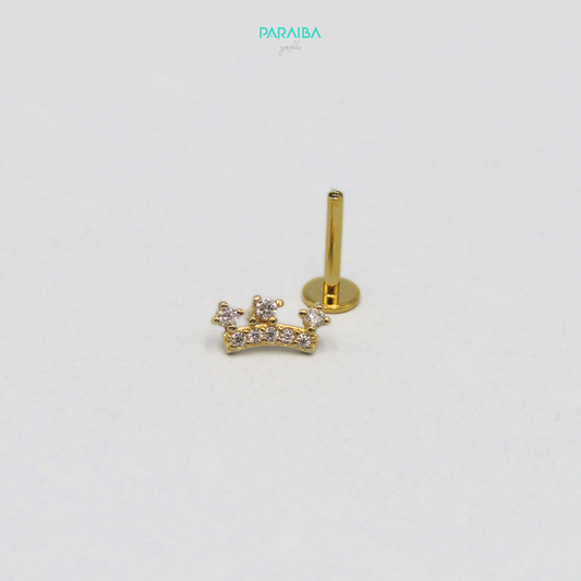 Orecchino piercing coroncina zirconata