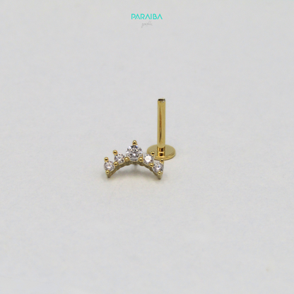 Orecchino piercing 5 pietre coroncina