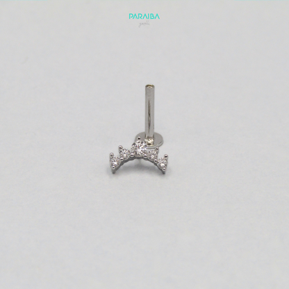 Orecchino piercing 5 pietre coroncina