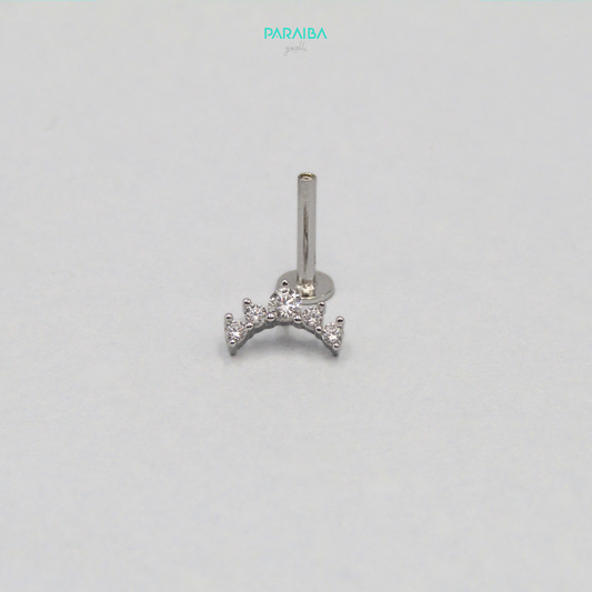 Orecchino piercing 5 pietre coroncina