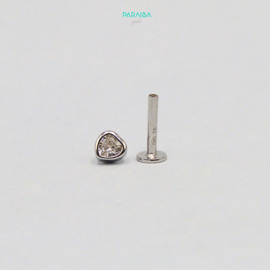 Orecchino piercing zircone a cuore