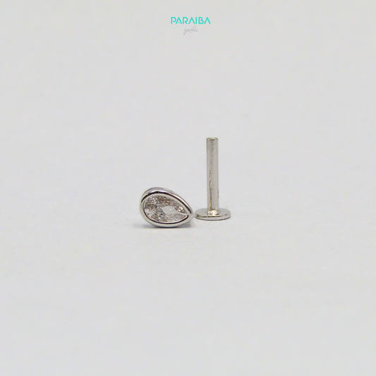 Orecchino piercing zircone goccia