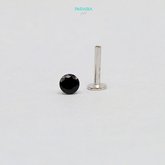 Orecchino piercing pietra nera