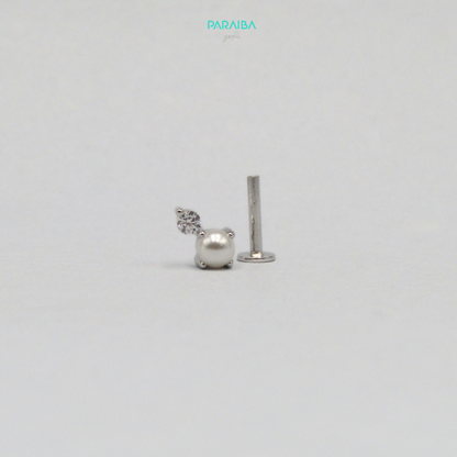 Orecchino piercing perla e zircone