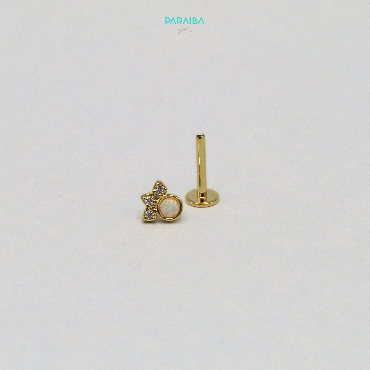 Orecchino piercing perla e 3 zirconi