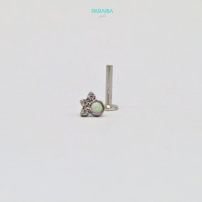 Orecchino piercing perla e 3 zirconi