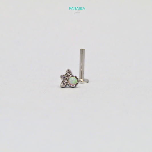 Orecchino piercing perla e 3 zirconi