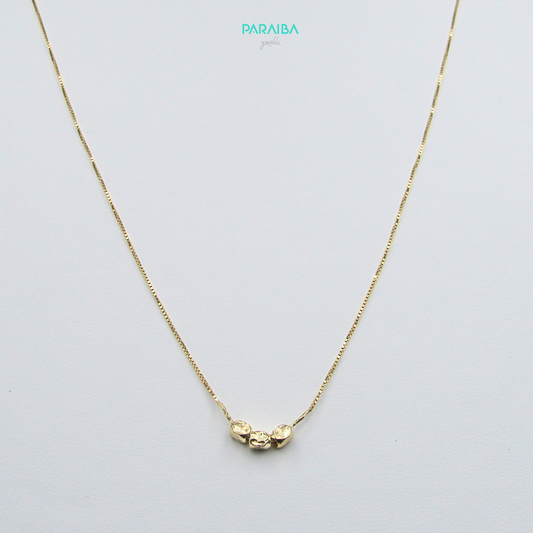 Collana con 3 palline martellate