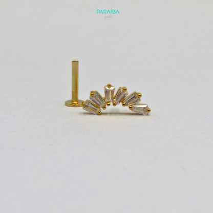 Baguette semi-circle earring