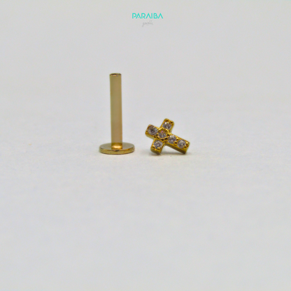 Zirconia Cross Earring